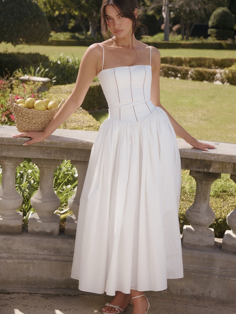 House of CB Ysabella White Bridal Corset Maxi Dress Full Skirt Small Fuller Cup
